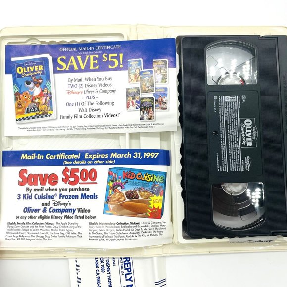 Vintage 1996 Walt Disney Home Video Oliver & Company with Bonus Items VHS Movie - Picture 4 of 5